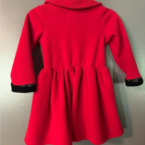 Red Girls' Heavy fleecy Coat with Black Accents 3T - Picture 3 of 4
